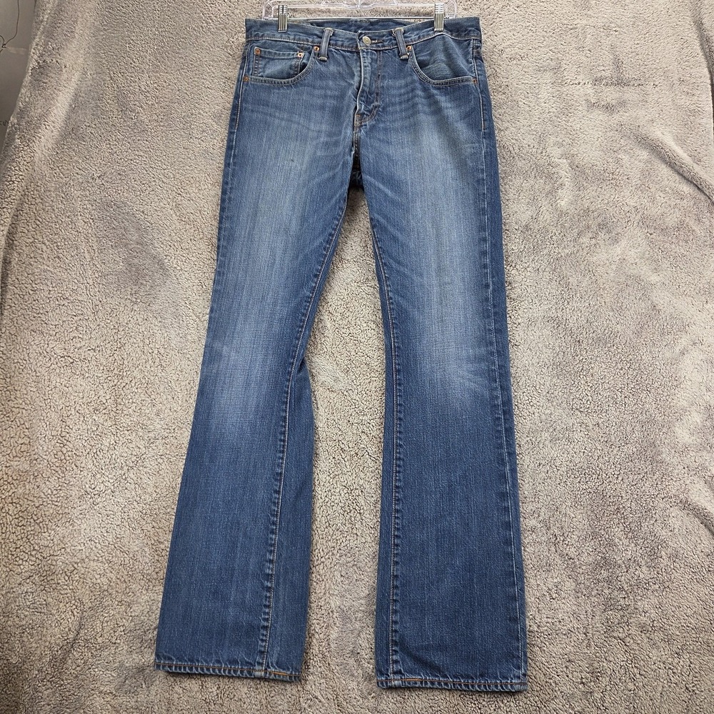 Levis 527 Jeans Mens 32x34 Blue Medium Wash Slim Bootcut Denim Zip Fly